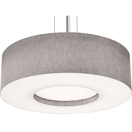 Afx Montclair 30in. Medium Base Pendant, Satin Nickel Finish, Grey Shade MCP3044MBSN-GY